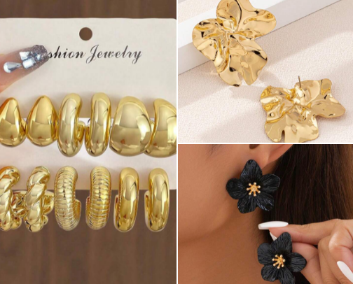 Elegant earrings for women ✨ cover photo collage
