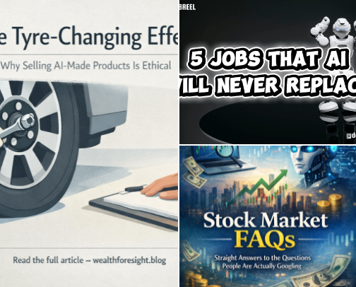 Money & Business Fixes: Articles That Solve What’s Actually Holding You Back cover photo collage
