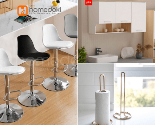 Dapur cantik aesthetic minimalis korean style cover photo collage