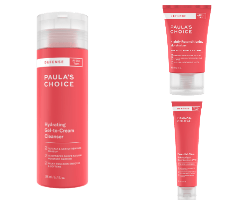 Products for normal skin cover photo collage