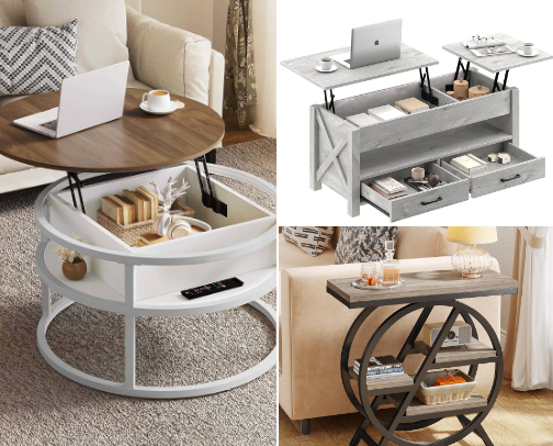 I wish I could buy everyone of these items! Style Meets Function: Storage-Friendly Tables and Desks! cover photo collage