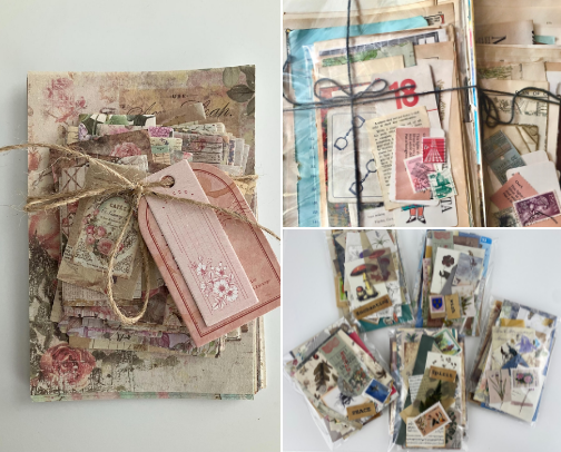 Junk journaling kits cover photo collage