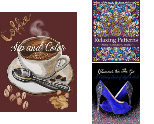 Adult Coloring Books For Relaxation cover photo collage