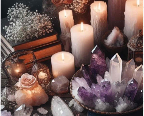 Mystical Essentials: Tarot, Crystals & Spiritual Vibes cover photo collage