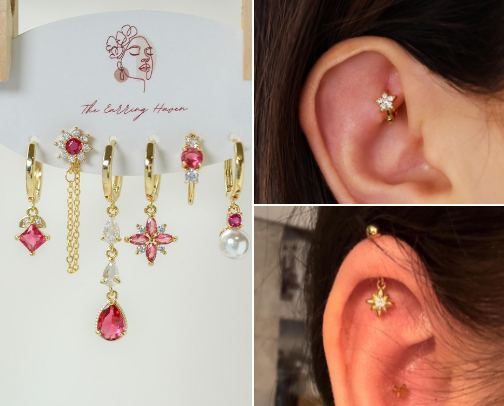 Jewelry for ear stacks cover photo collage