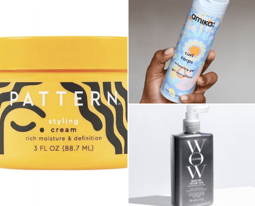 curly/wavy hair products cover photo collage