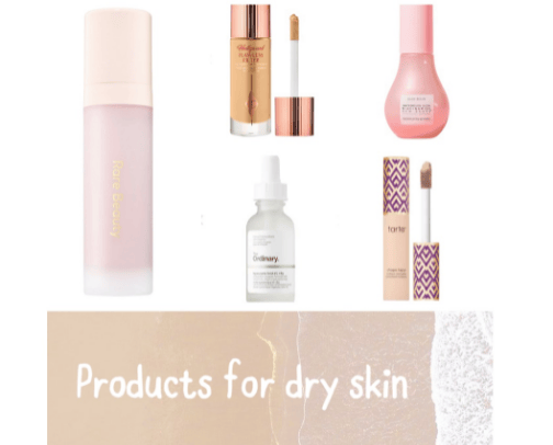 Products for dry skin 🌸 cover photo collage