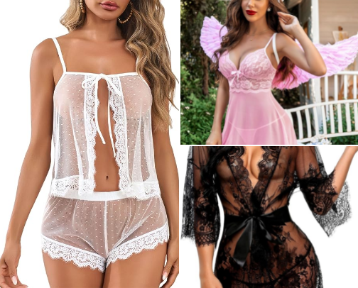 Sensual Lace & Sheer Lingerie cover photo collage