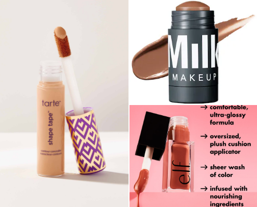 Makeup products cover photo collage