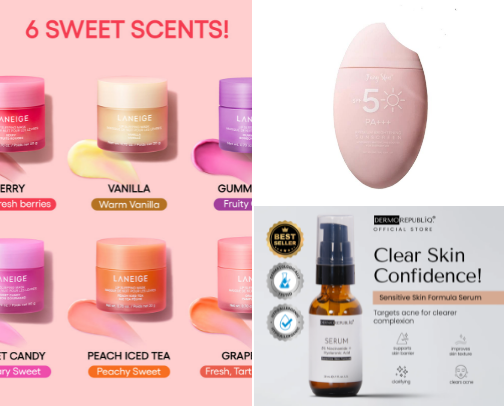 Beauty recs for college students who have oily acne prone skin cover photo collage