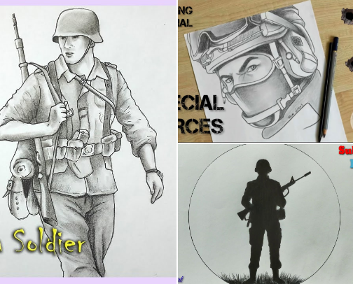 Military Art: Drawing Tutorials🖤🖤 cover photo collage