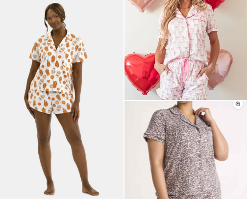 Cute pajamas set cover photo collage