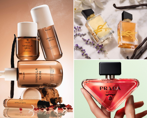Perfume favorites for Him and Her cover photo collage