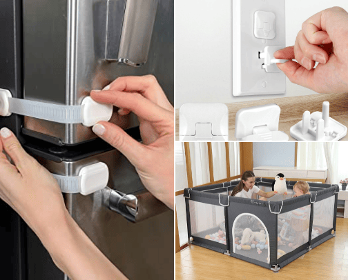 Baby proofing products cover photo collage