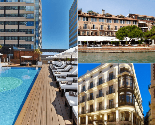 Hotels in Spain & Italy cover photo collage