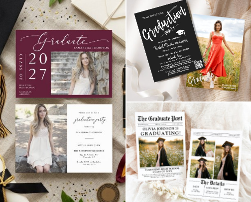 Best Graduation Invitations, Gifts & Party Ideas (Class of 2026) cover photo collage