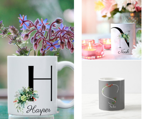 Monogrammed Christmas and New Year gifts cover photo collage