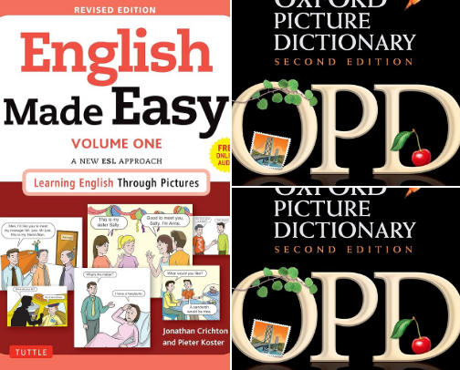 Read Free - English Made Easy Volume Two: A New ESL Approach: Learning English Through Pictures Companions cover photo collage