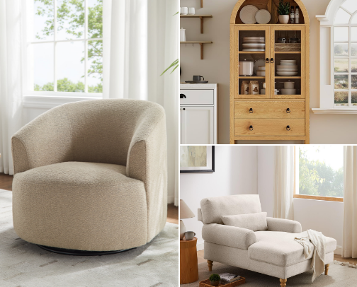 Chic furniture ideas for your cozy home that are delivered to your front door! cover photo collage