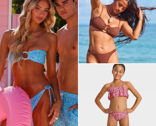 Swimwears for male,female and kids cover photo collage