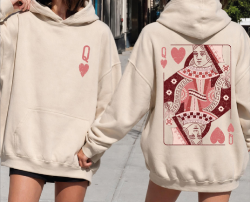 Queen of Hearts sweatshirt cover photo collage