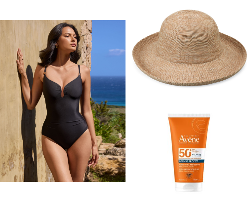 My packing list for a Beach Day cover photo collage