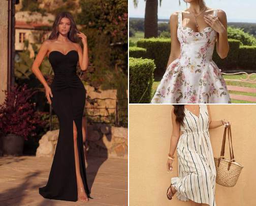 🥂 Twirl with grace,
Own your space,
Perfect for weddings,
Dinners, & dates. 👗 cover photo collage