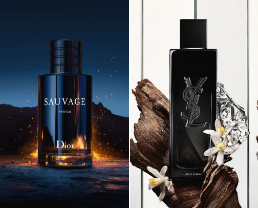 Men's parfumes cover photo collage