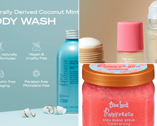 Body products cover photo collage
