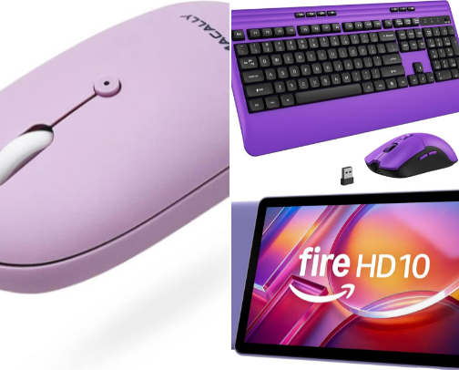 The Ultimate Purple Desk Setup cover photo collage