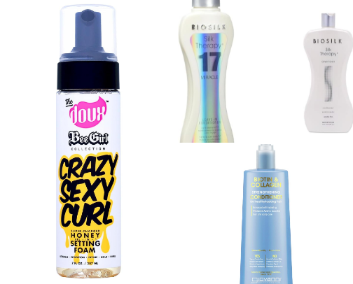 Hair products for curly hair cover photo collage