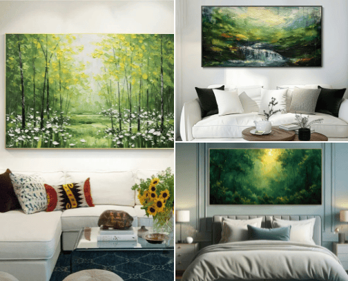 Best green nature Painting Art cover photo collage