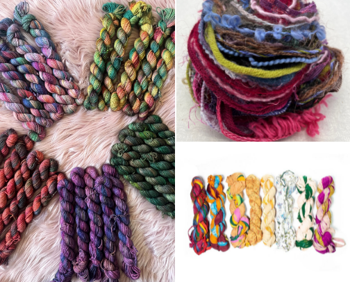 Unique & Unusual Yarns for Crafting: Best Aesthetic Art & Hand-Dyed Yarns cover photo collage