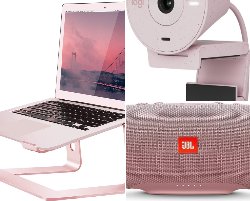 Dream Pink Desk Setup cover photo collage