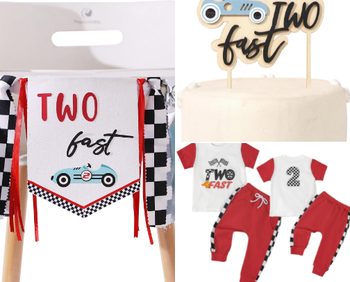 Two Fast Boys Birthday Party cover photo collage