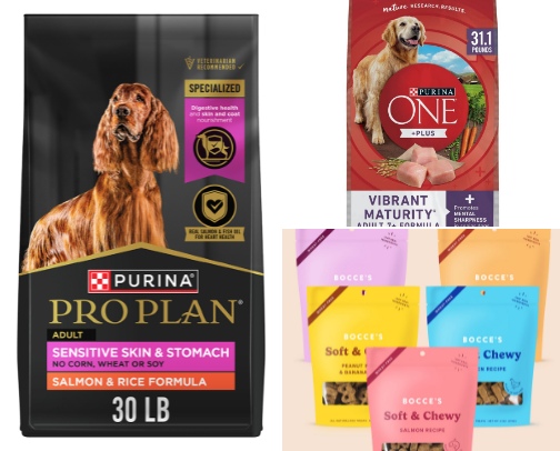 Favorite dog food, treats and supplements cover photo collage