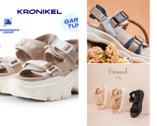 Rekomendasi Sandal dan sepatu lucu wanita cover photo collage