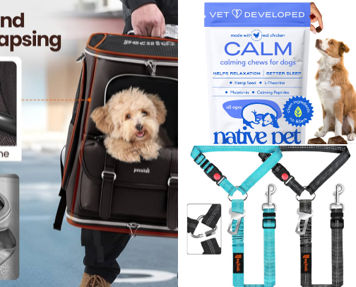Pet Road Trip Essentials to Keep Your Furry Friend Happy & Safe cover photo collage