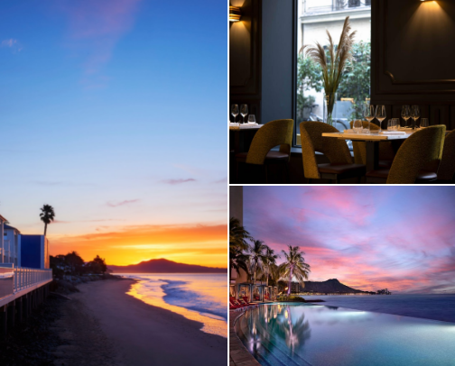 Excellent hotels,restaurants and cafes cover photo collage