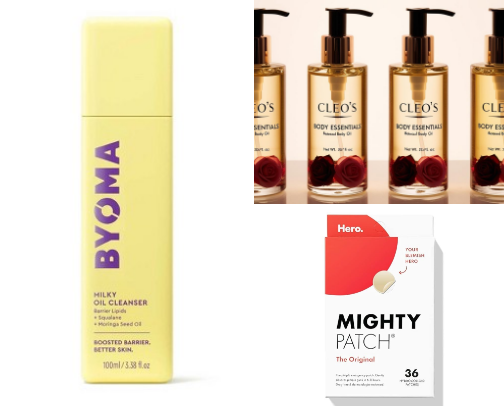 Skincare products cover photo collage