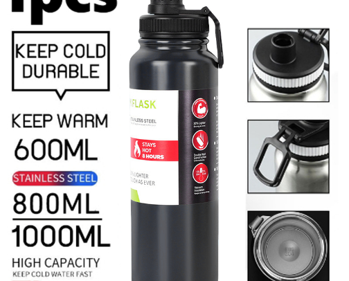 YAMIYA Tumbler 304 Stainless Steel Sport Water Bottle Keep Hot and Cold Insulated Vacuum Flask cover photo collage