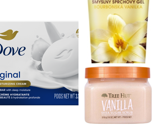 Afforadable vanilla body routine products cover photo collage