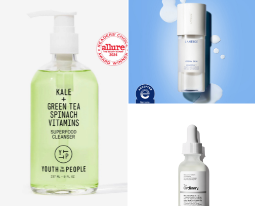 skin care routine ✨ (for the sensitive and acne prone skin girlies) cover photo collage