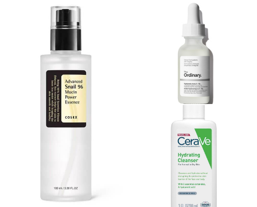 budget skincare for dry skin ✨ cover photo collage