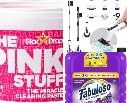 Cleaning products cover photo collage
