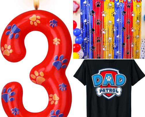 Paw Patrol/ Police 3rd Bday Party cover photo collage