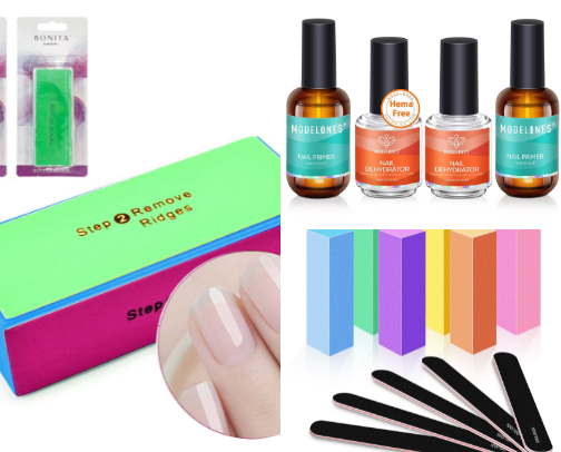Nail supplies for at home services cover photo collage