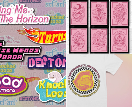 Merch For Girly Girls Who Like Rock Music cover photo collage