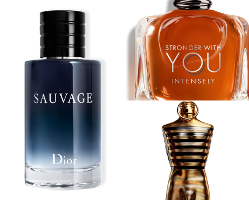 Men's perfumes cover photo collage
