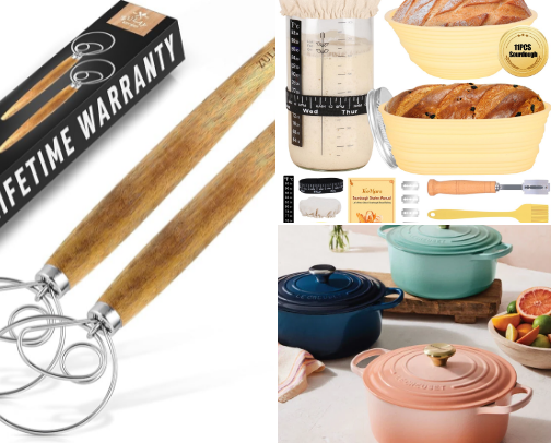 Sourdough starter kit cover photo collage